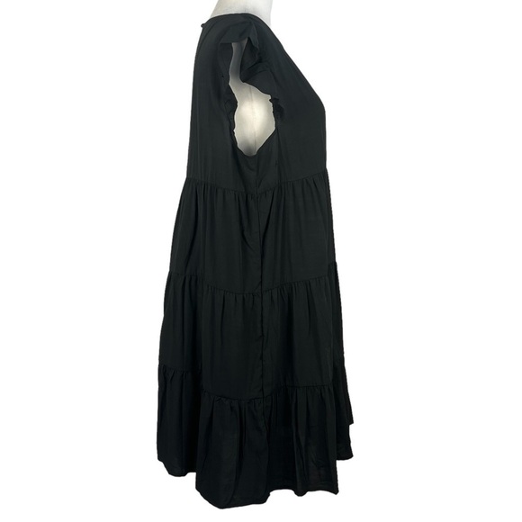 Kirundo NEW WITH TAG CAP RUFFLE SLEEVE A-LINE LINED MINI BABYDOLL DRESS - Picture 10 of 15